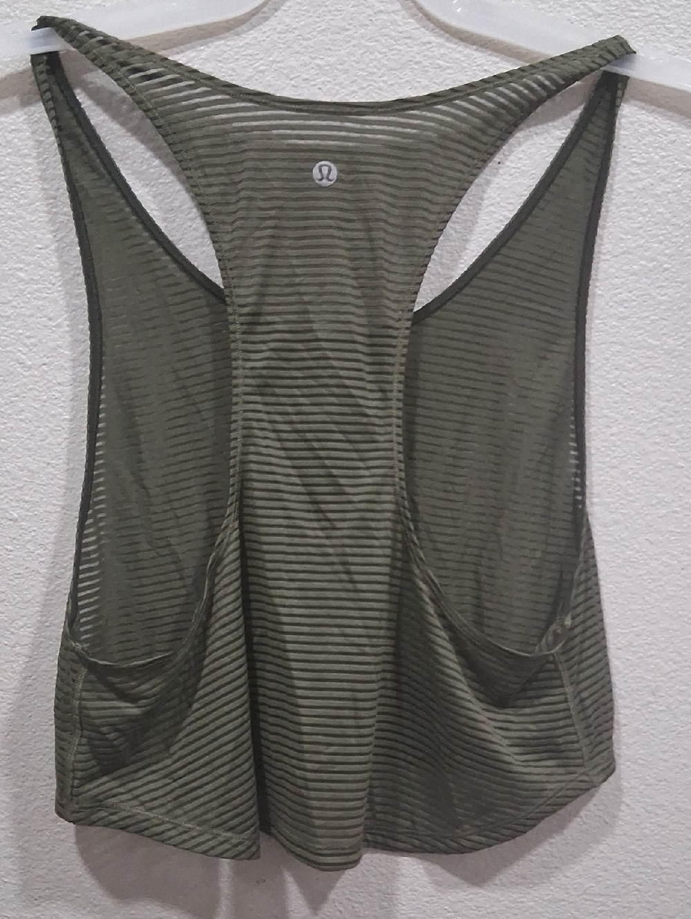 lululemon athletica Olive Green Striped Racerback Tank